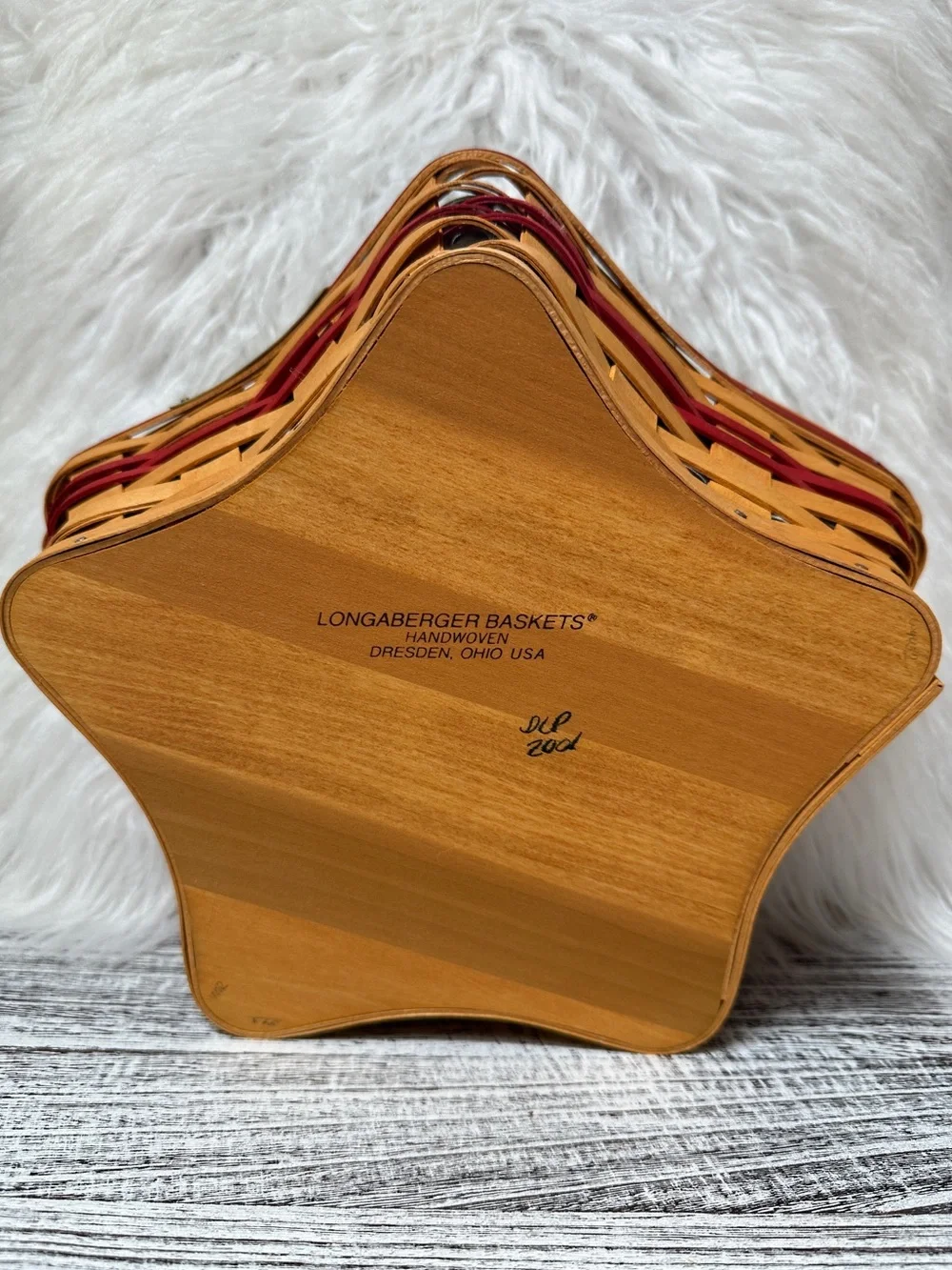 Longaberger 2001 Christmas Collection Shining Star Basket, Lid & Liner